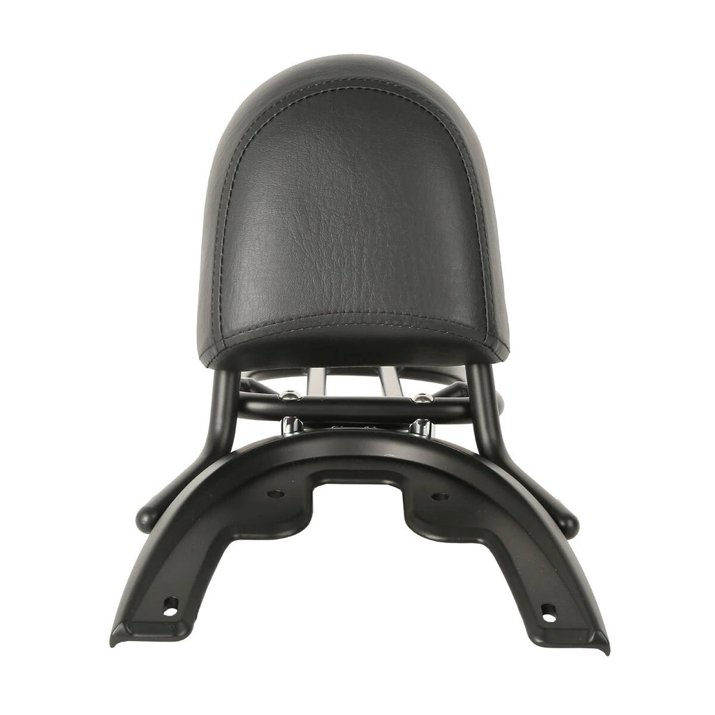 Black Backrest Sissy Bar with Rack Baseplate for Harley V-Rod VRSCA (2002–2006)