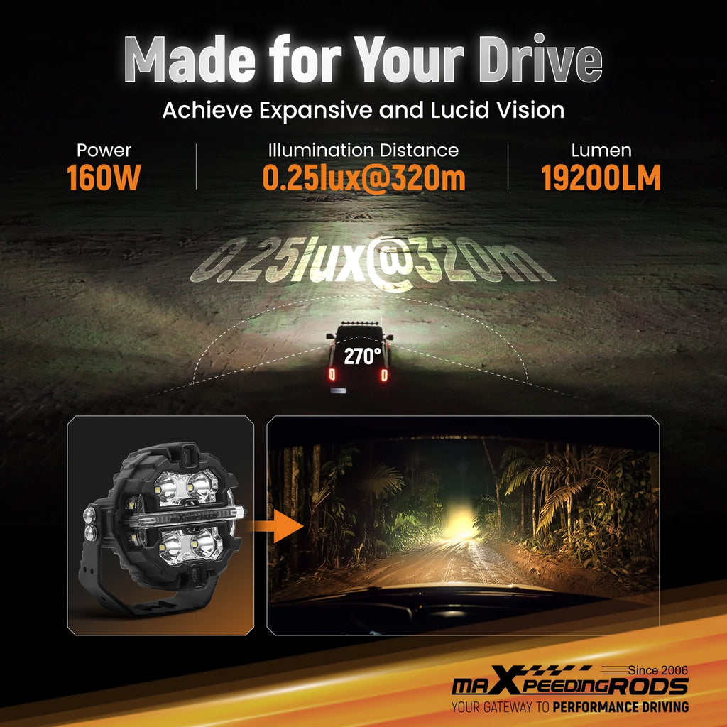 6pcs 3.5" LED Work Light Spot Pods for SUV Truck Off Road