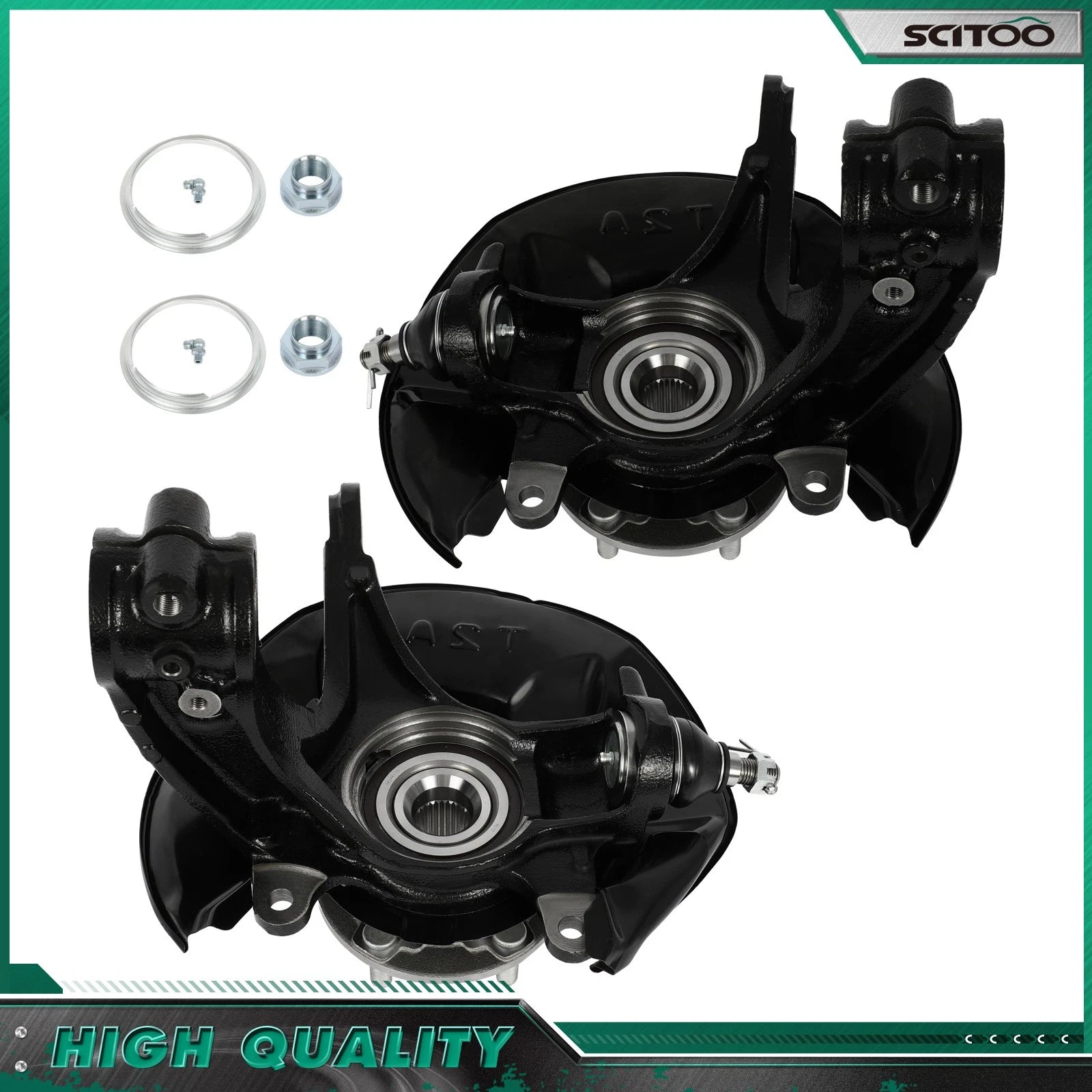 2X Front Steering Knuckle & Wheel Hub Bearings for Honda Accord (2013–2016)