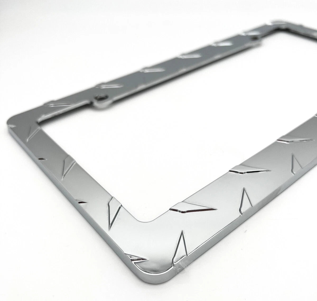 License Plate Frame Chrome Diamond Plate for Car Truck SUV (Universal)