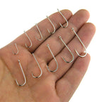 100 Pcs Fishing Hook Set Carbon Steel Single Loop Fishing Hooks