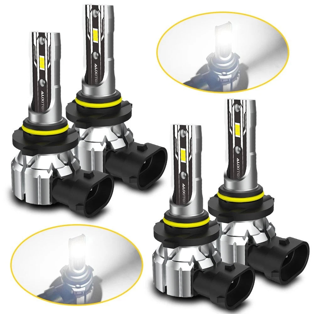 Set of 4 AUXITO 9005 9006 LED Headlight Combo for
