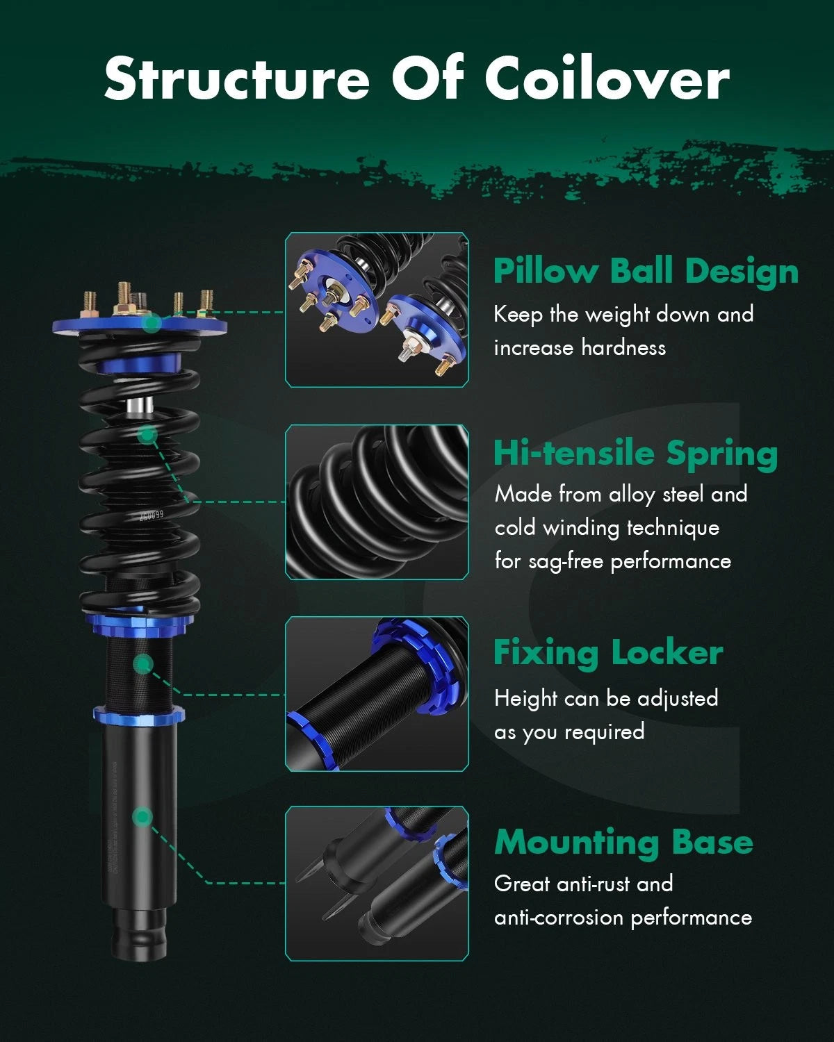Coilovers Kit for Honda Accord (2008–2012) - Adjustable Height Shocks