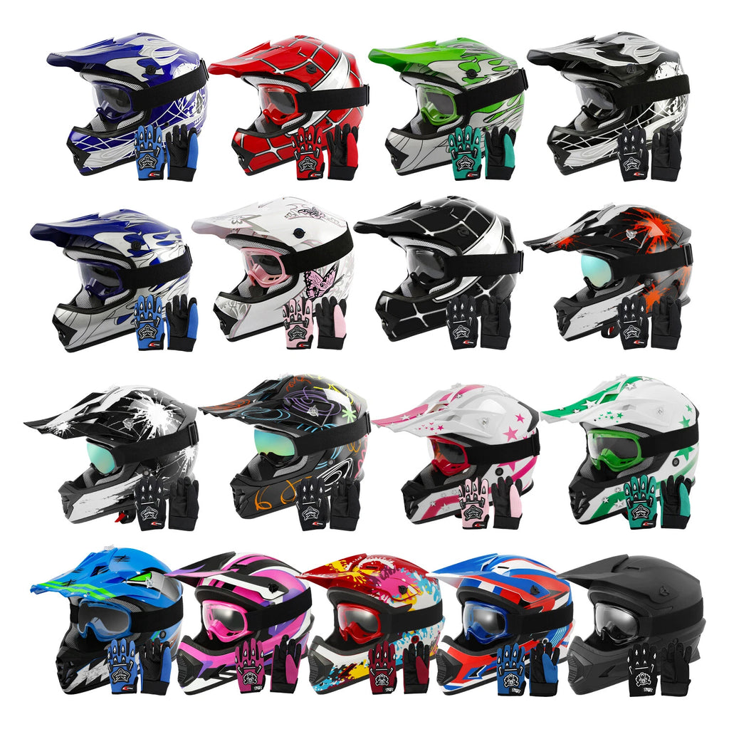 Youth Full Face Motorcycle Helmet for Kids (S, M, L, XL)