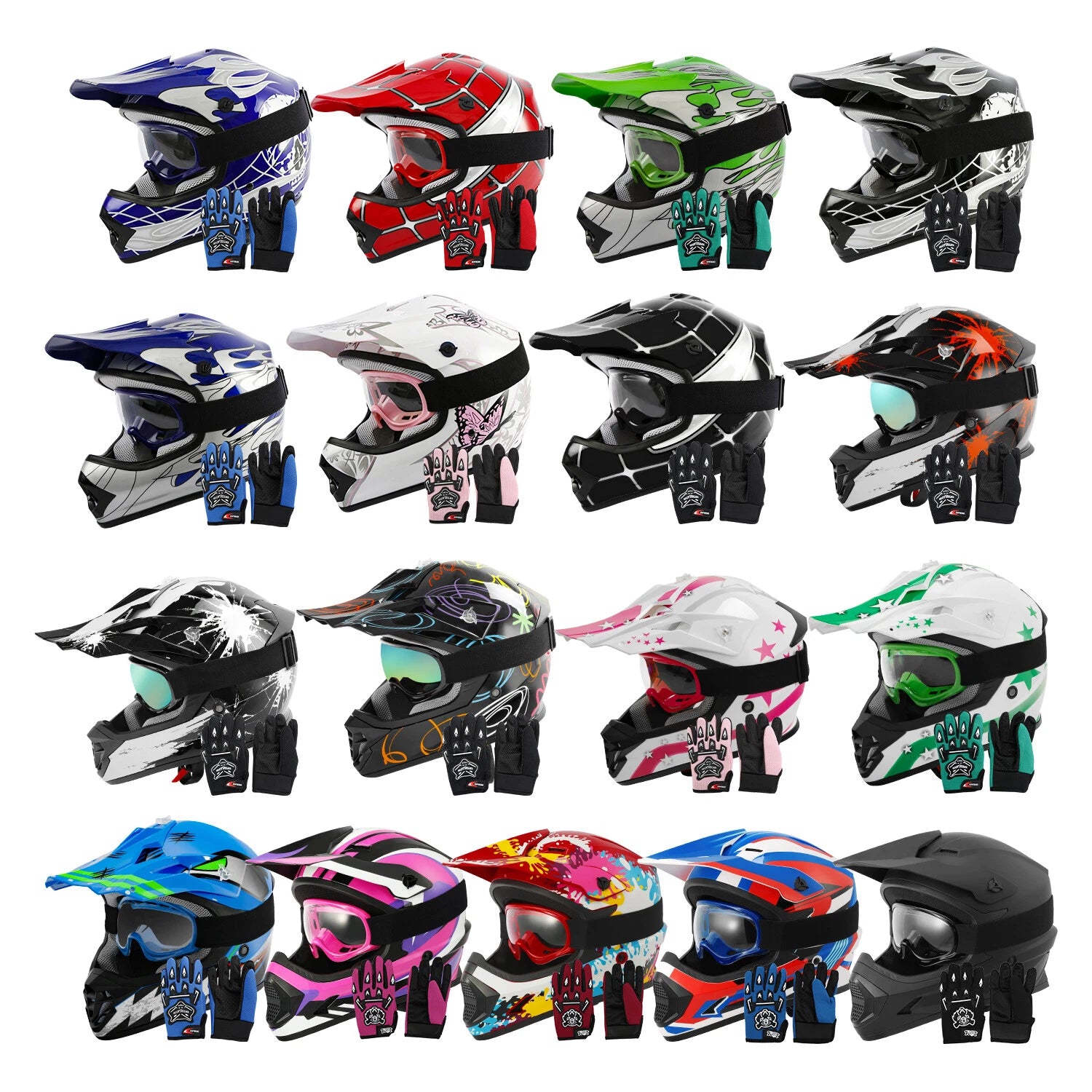 Youth Full Face Motorcycle Helmet for Kids (S, M, L, XL)