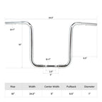 Ape Hanger Handlebar 1 1/4" for Harley Sportster Softail (12" 14" 16" 18")