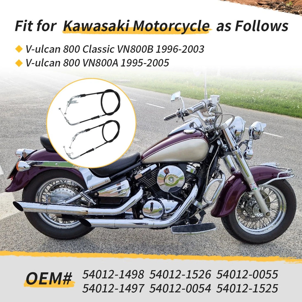 Throttle Cable for Kawasaki Vulcan 800 VN800 (1995–2005) 54012-0055 54012-0054