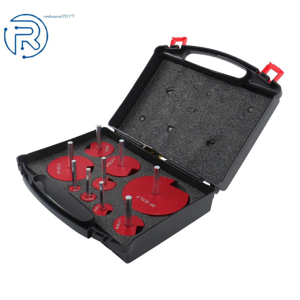 Set of 9 PVC Pipe Reamer Tools for Various Sizes (1/2" - 4")
