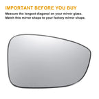 Right Side White Mirror Glass w/ Back Non-heated for Honda Accord (2018-2022)