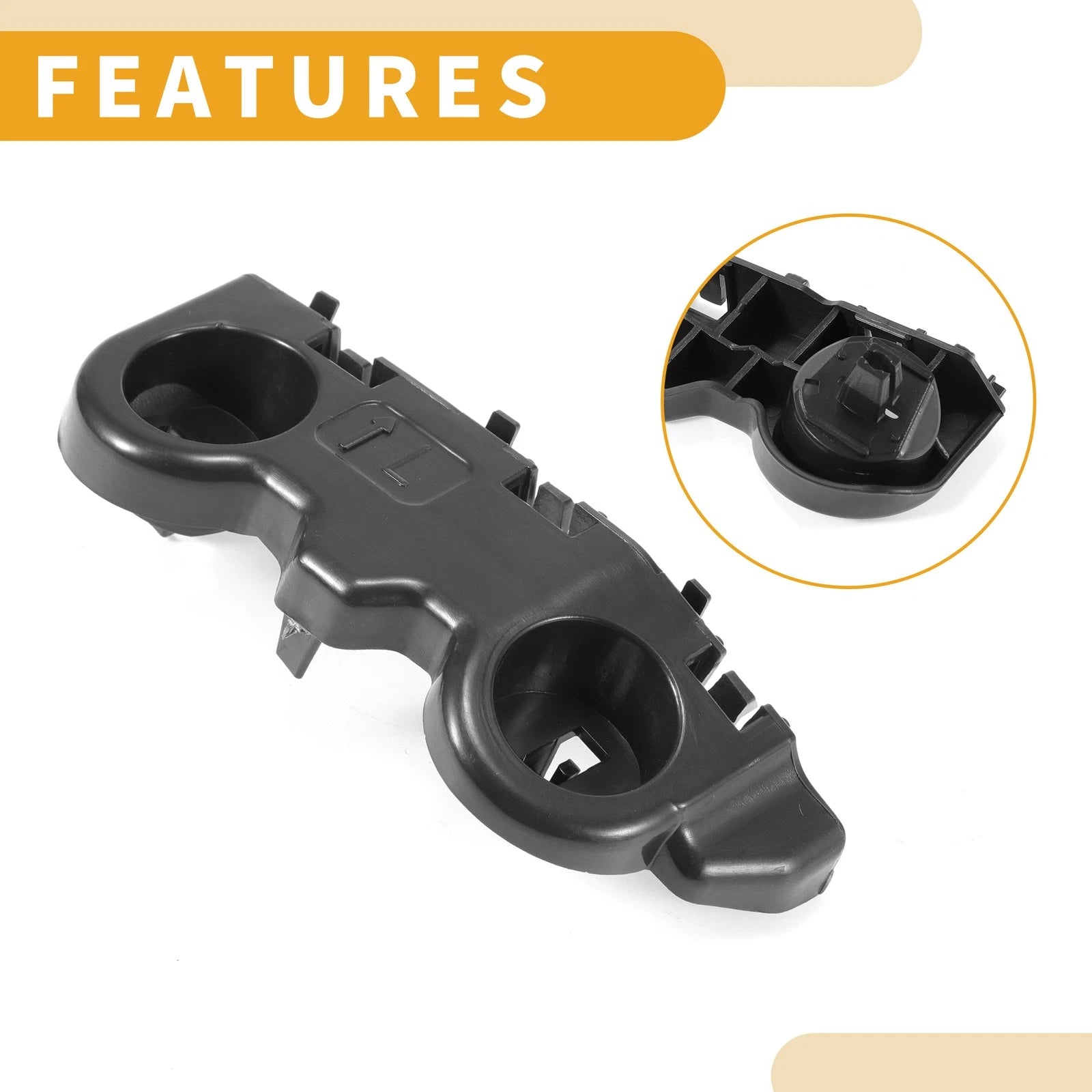 LH Front Bumper Support Bracket for Nissan Kicks (2018–2019) 1 Pc Black ABS