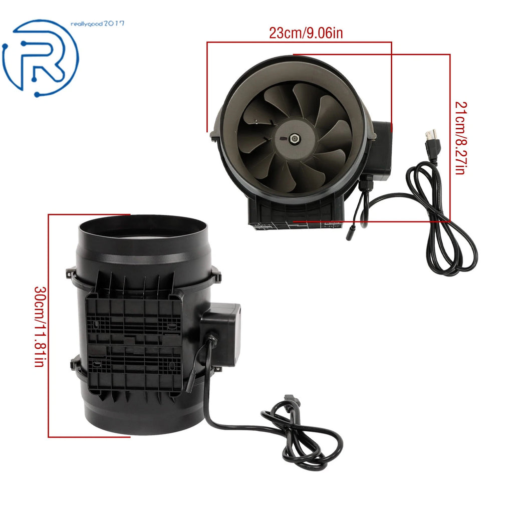 Inline Duct Fan for HVAC Exhaust Blower Kit (8 Inch)