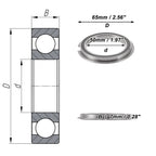 Deep Groove Ball Bearing 50x65x7mm for Scooter Skateboard (6810NR2RS)