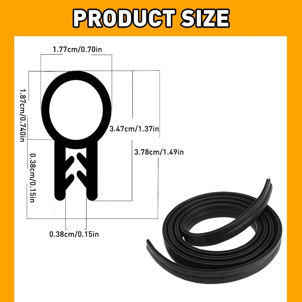 10FT U Strip Door Edge Lock Protector Rubber Seal Trim for Universal Vehicles