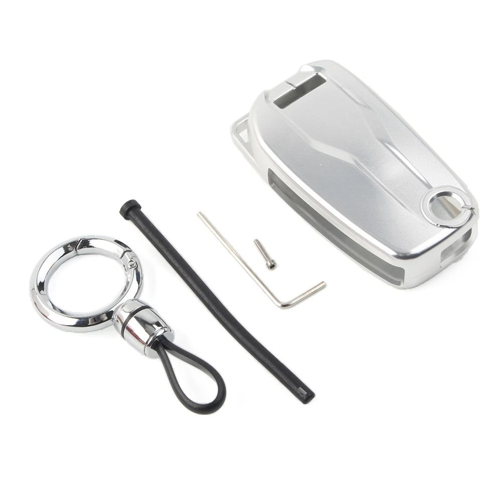Key Case Shell Cover for Ducati Diavel (2011–2023) - Aluminum Alloy Silver