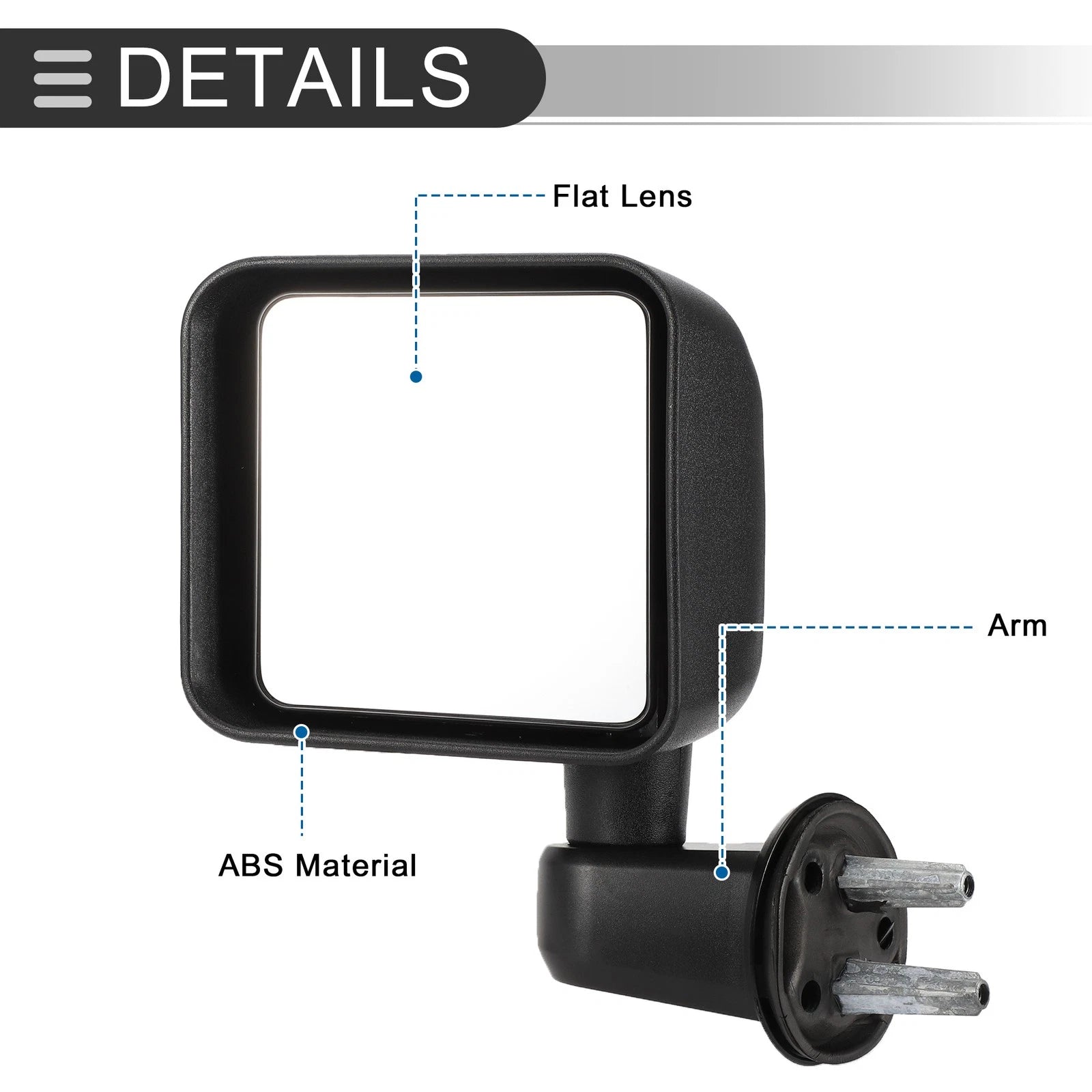 Tow Mirrors for Jeep Wrangler (2007–2017) No. 55077967AB/55077966AB Set of 1