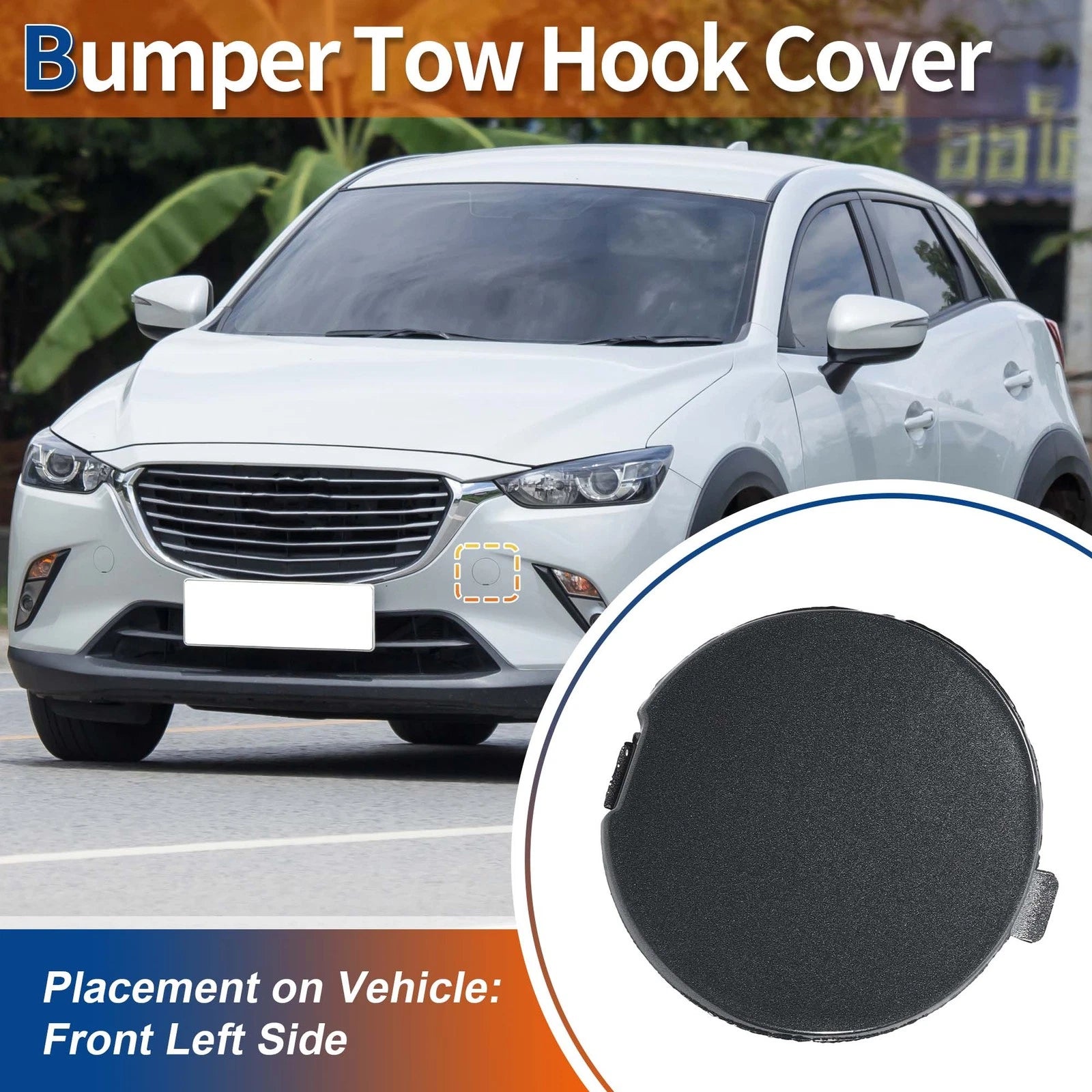 Front Tow Hook Cover for Mazda (No.D10J50A12A) (Polymetal Gray Metallic)