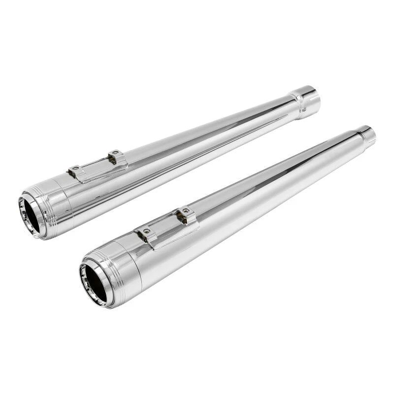 Chrome Megaphone Slip-On Exhaust Pipes for Harley Touring Street Glide (2017–2025)