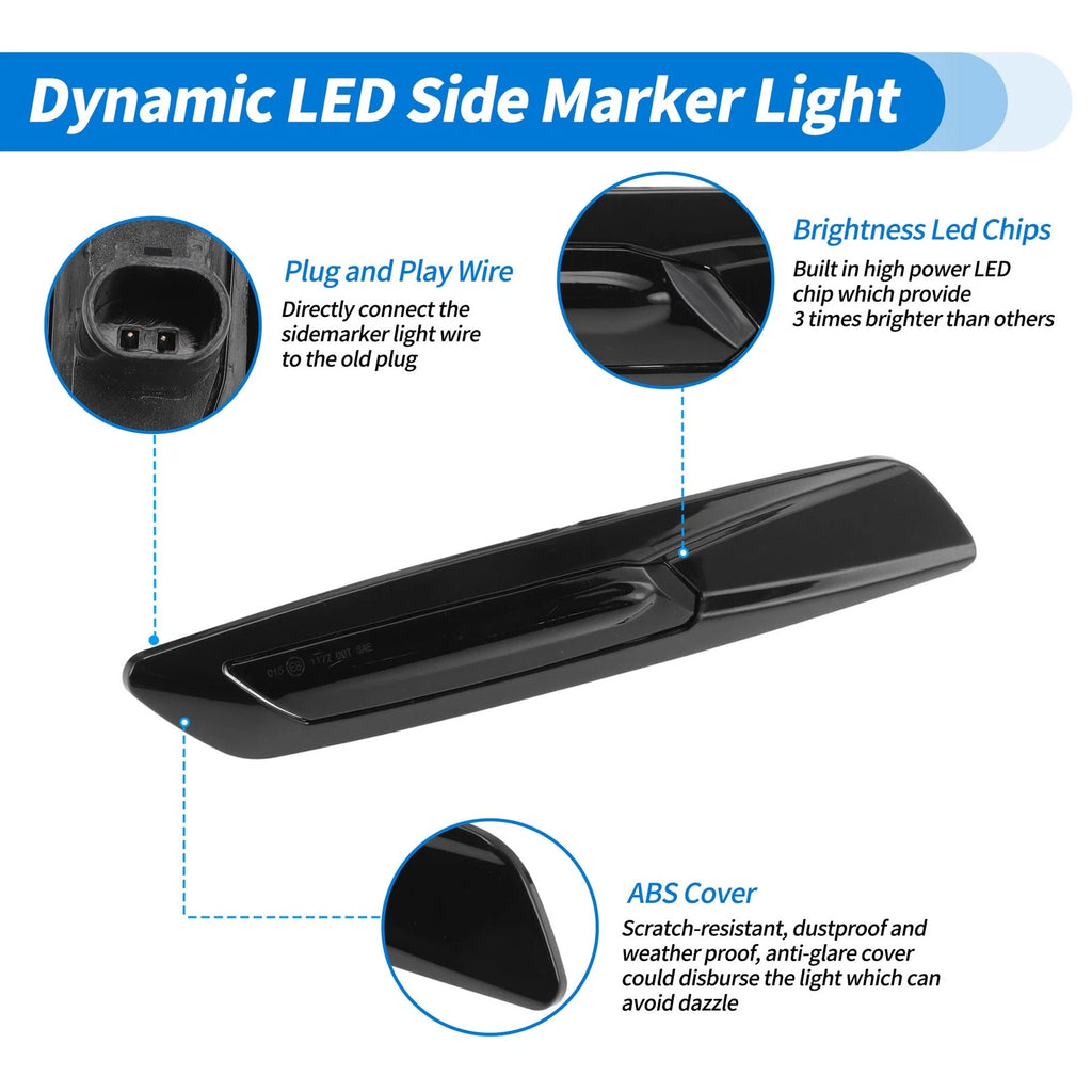 2X LED Side Fender Marker Light for BMW 1 Series E81 (2001–2013)