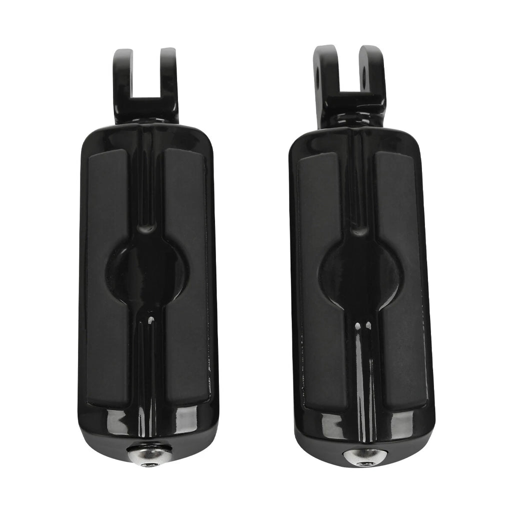Black Front Rider Footrests Foot Pegs for Harley Softail Fat Bob (2018–2025)