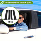 Set of 4 Door Pillar Window Trim for Chevy Silverado (2007–2013) Black