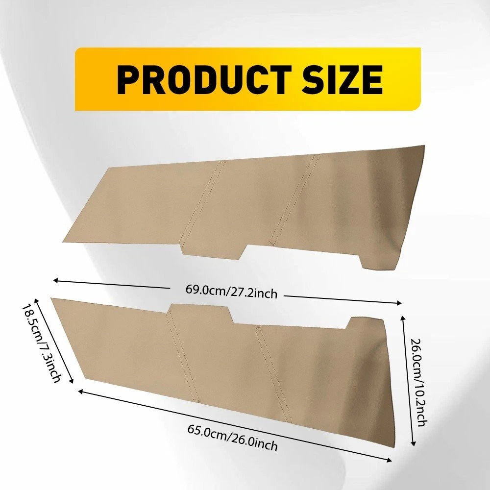 Set of 2 Front Door Panel Armrest Covers for Honda Accord (2008–2012) Beige Leather