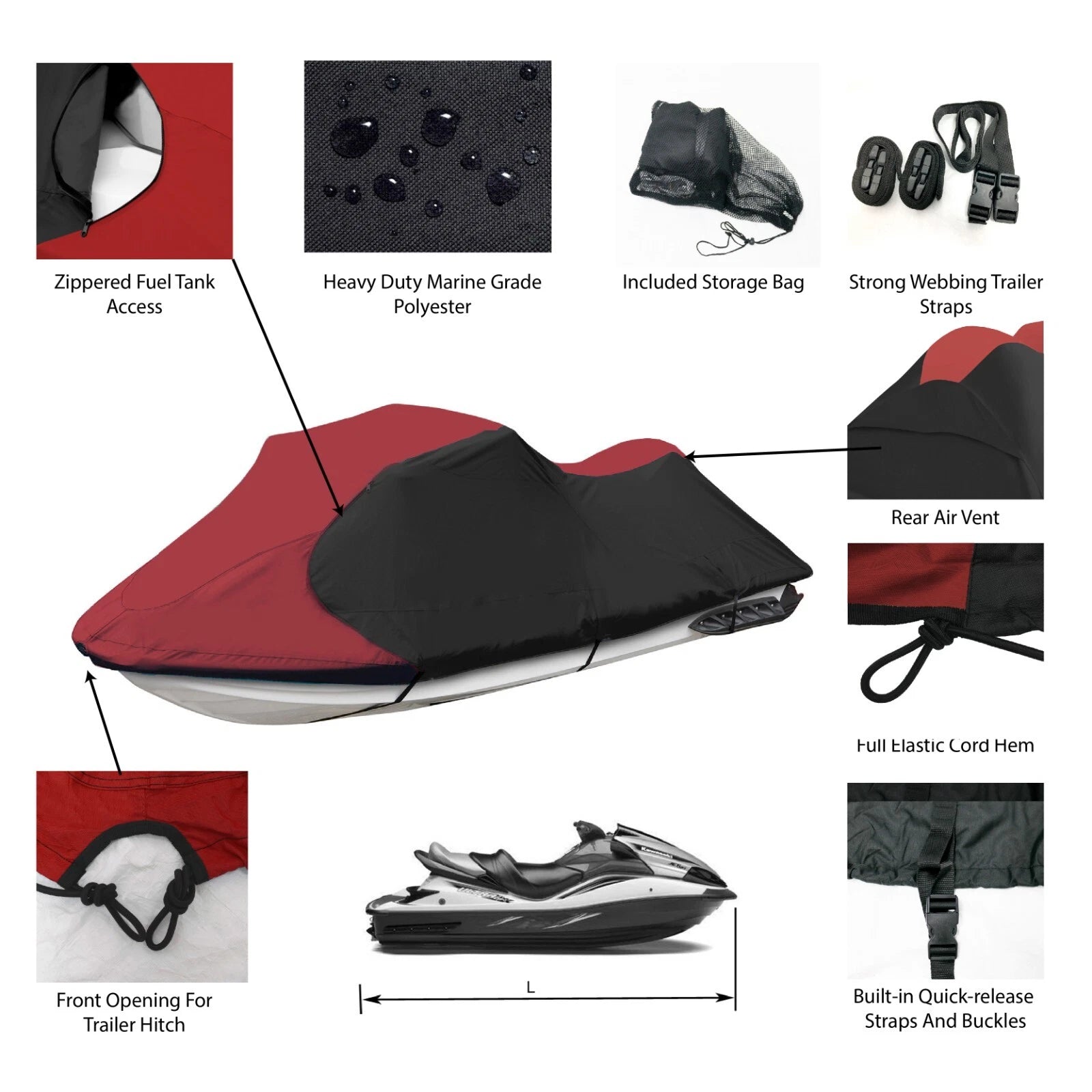 Heavy Duty Storage Cover for Sea Doo Jet Ski GTX 230 (2020–2023)