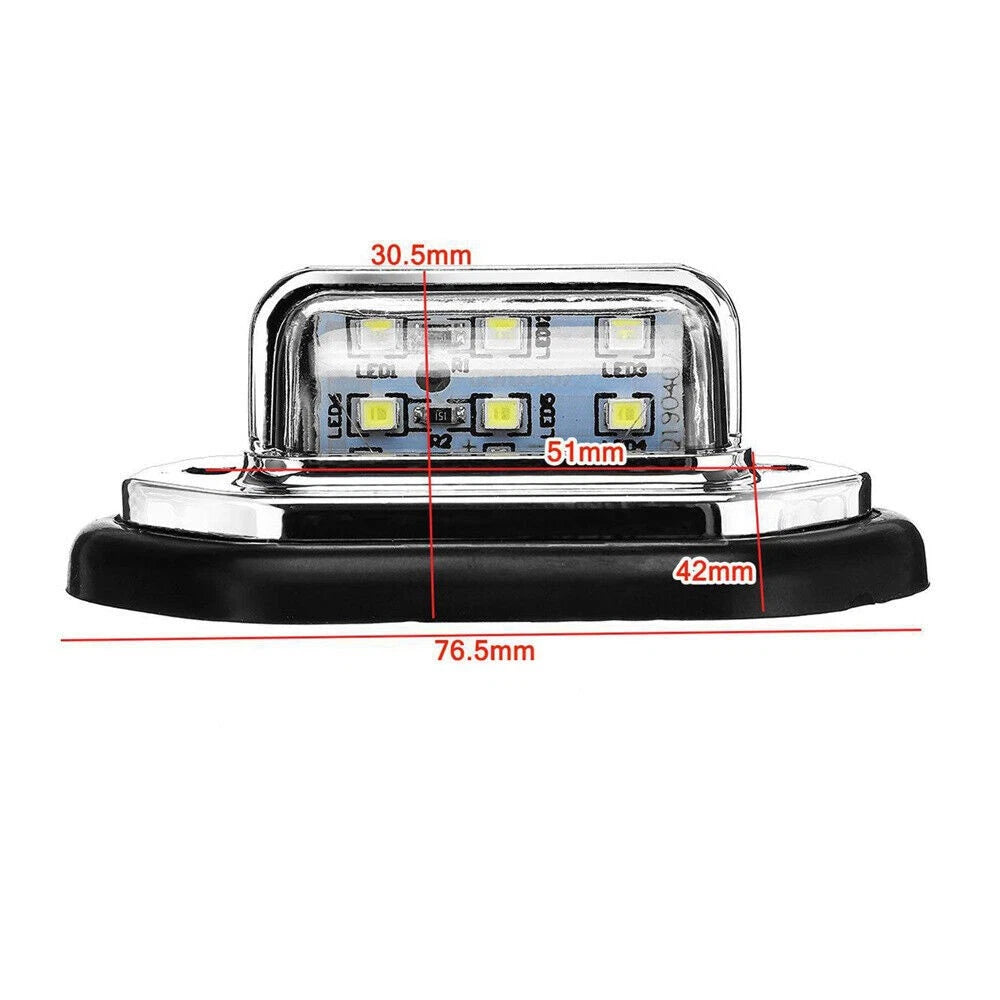 6LED License Plate Signal Tail Lamp for Car Boat Truck (12V 24V)