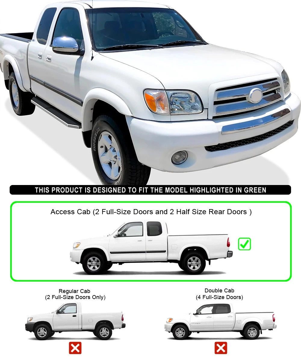 6" Polished Side Step Bars for Toyota Tundra Access Cab (2000-2006)