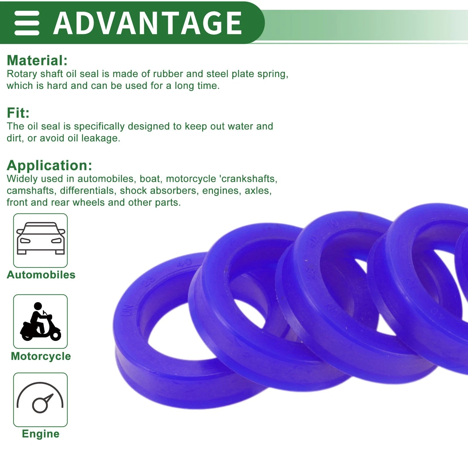 Set of 5 Oil Seal Rotary Shaft Seal 28x40x10mm High Pressure for Various Models