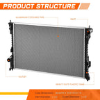 Aluminum Radiator for Ford Flex Lincoln MKT (2010–2012) w/ Turbo DPI-13214