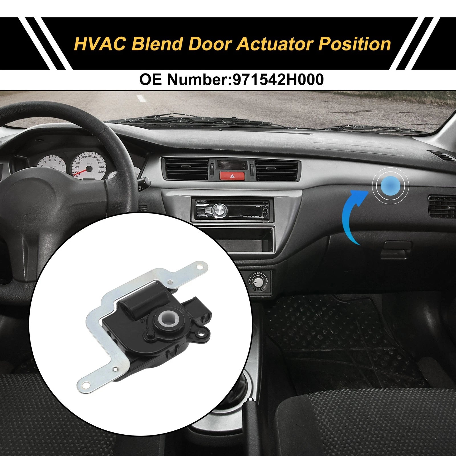 HVAC Heater Blend Door Actuator for Hyundai Elantra (2007–2012) No. 971542H000