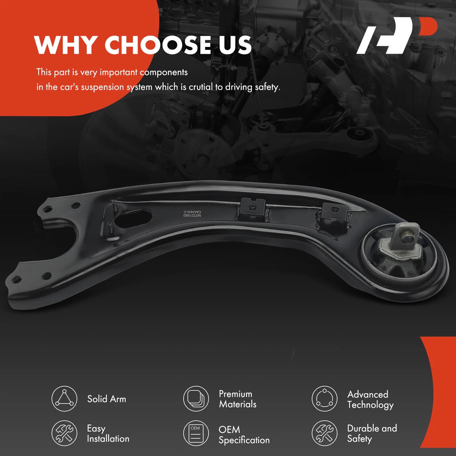 Rear Right Trailing Arm for Kia Sorento (2014–2015) Hyundai Santa Fe Sport (2014–2015)