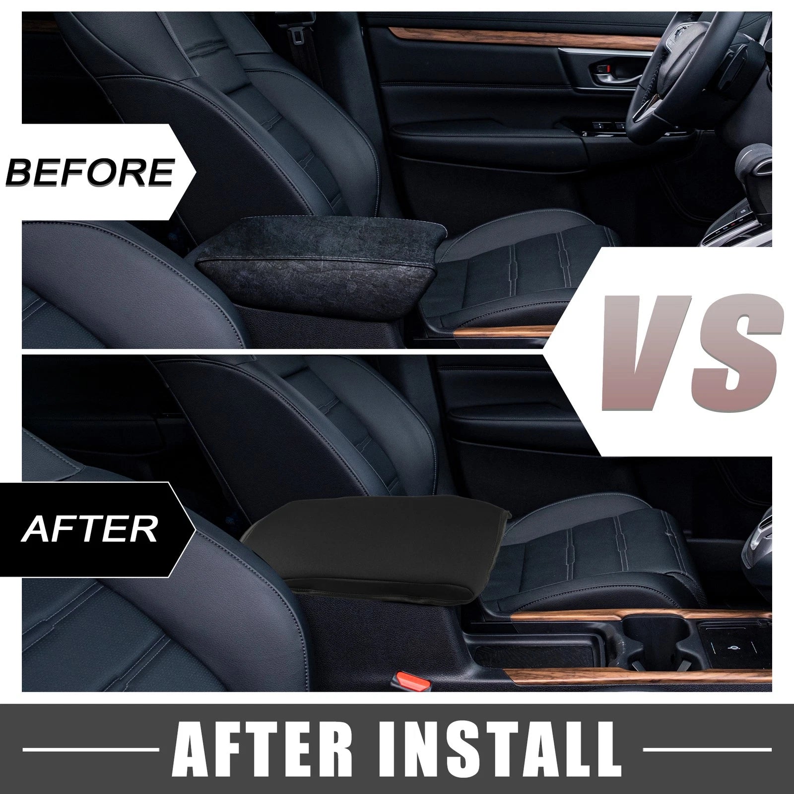 1 Pcs Center Console Armrest Cover for Toyota Camry (2012–2017) Black