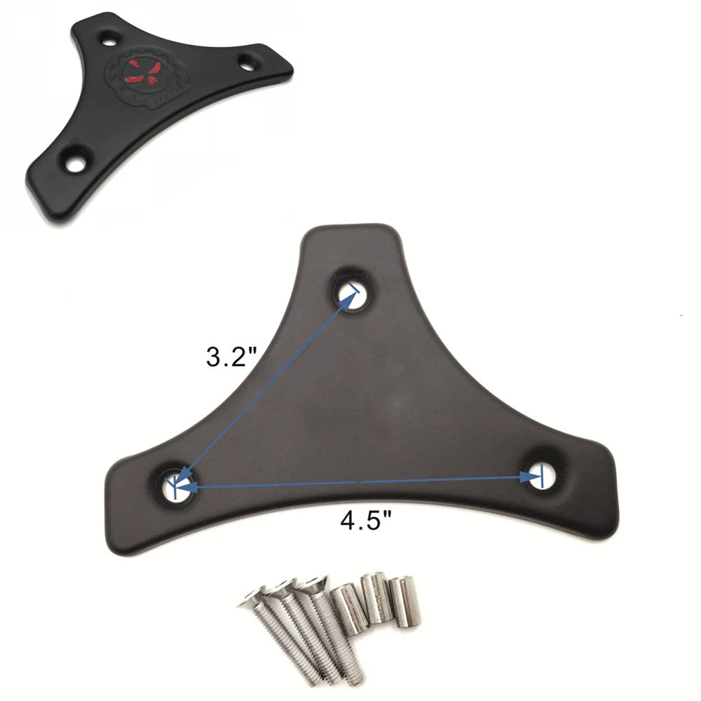 Sissy Bar Backrest Pad Mount Kit w/ Skull Plate for Harley Touring (2009–2017)
