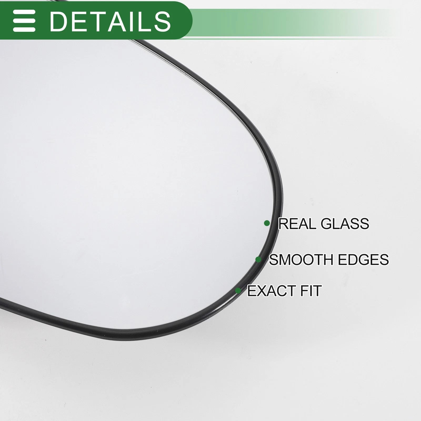 Right Side Heated Convex Mirror Glass for Ford Ka (2008–2017)