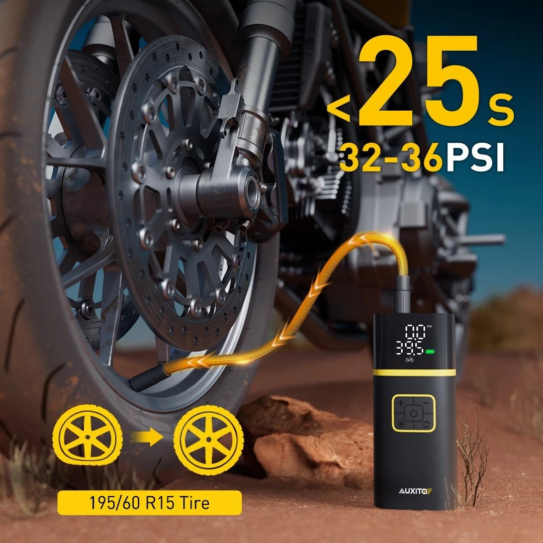 Electric Tire Inflator Air Pump Compressor 150 PSI for Auto (7.4V)