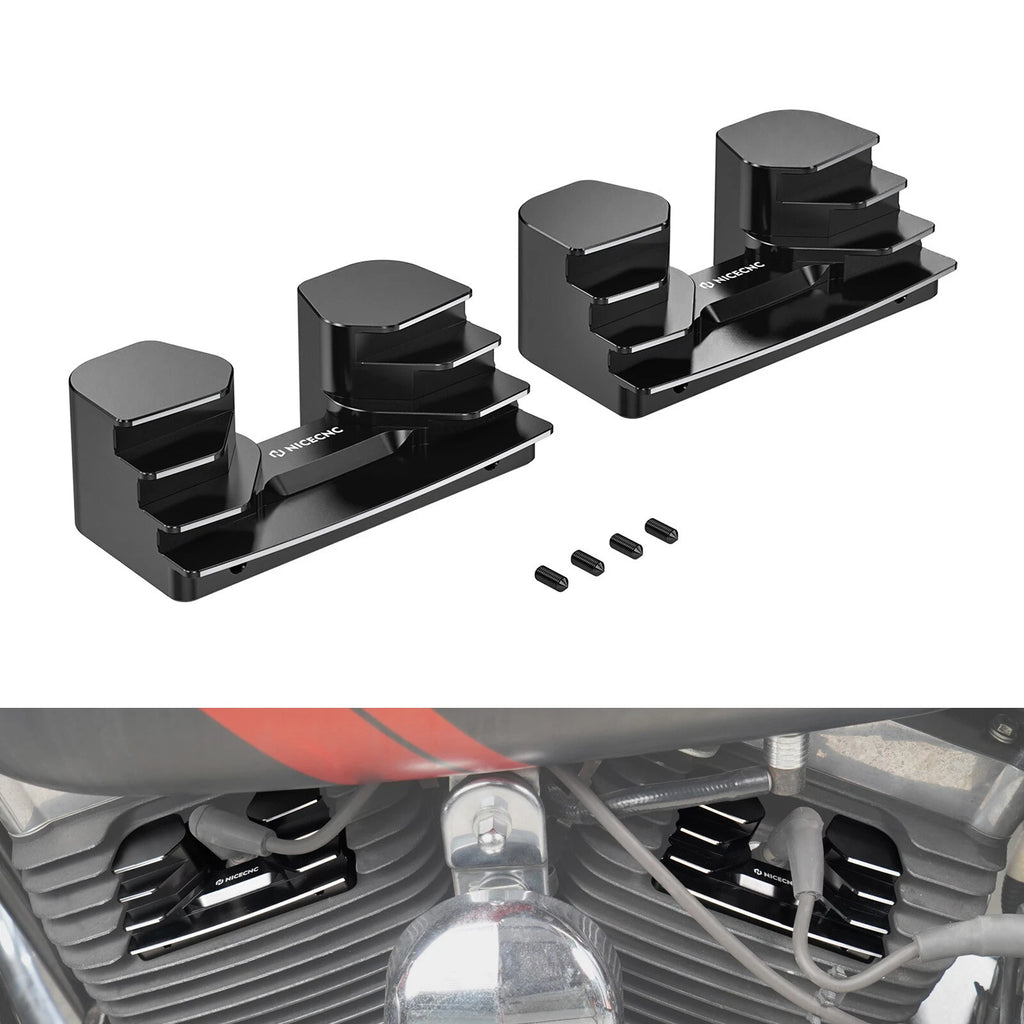 Pair Finned Spark Plug Covers for Harley Dyna Convertible FXDS-Conv (1994–2000)
