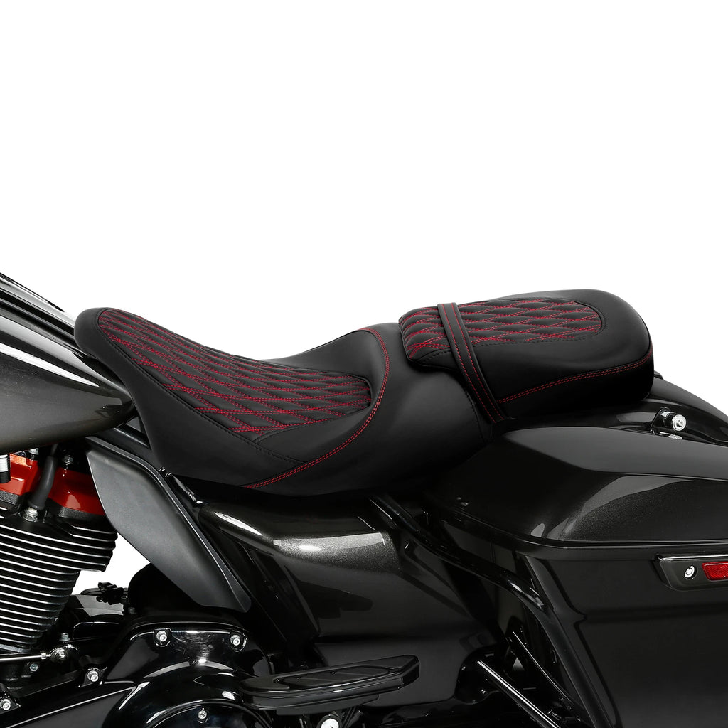 Gel Seat for Harley Touring Electra Glide (2009–2023) - Black Red