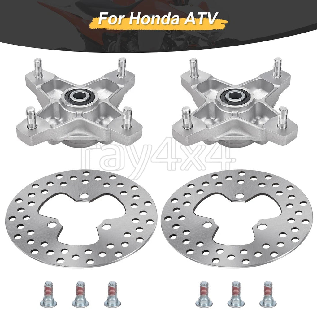 2X Front Wheel Hubs & Brake Disc Rotor for Honda Sportrax 400 TRX400EX (2002–2008)
