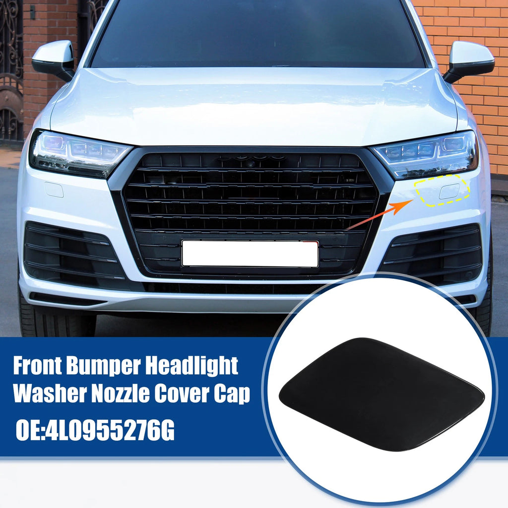 Front Left Headlight Washer Nozzle Cover for Audi Q7 (2007–2015) - Black