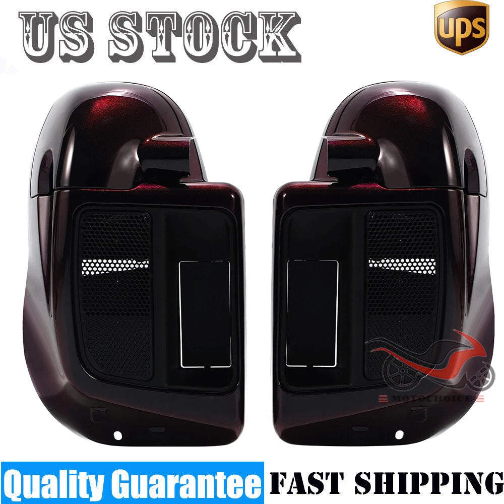 Cherry Lower Vented Fairing Speaker Box Pod for Harley Electra Glide (2014–2023)