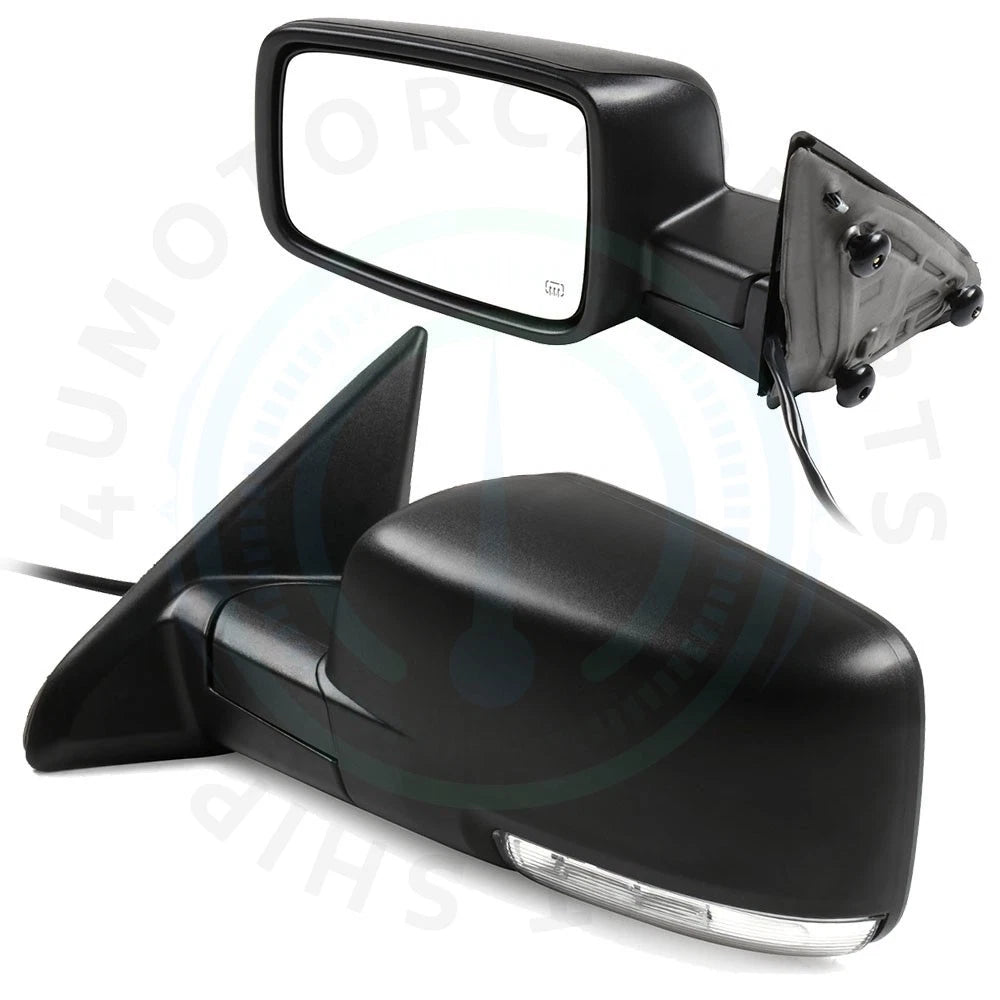 2X Power Heated Side Mirrors with Turn Signal for Dodge Ram 1500 (2009–2019)