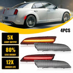Set of 4 Clear Front & Rear Bumper Side Marker Lights for Chrysler Crossfire (2004–2008)