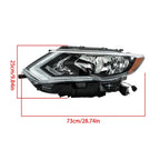 Headlight Assembly for Nissan Rogue (2017-2019) Left Driver Side Halogen
