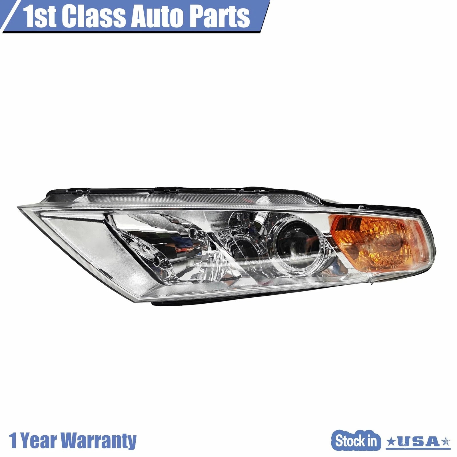 Set of 2 Chrome Bezel Headlights for Kia Optima (2009-2010)