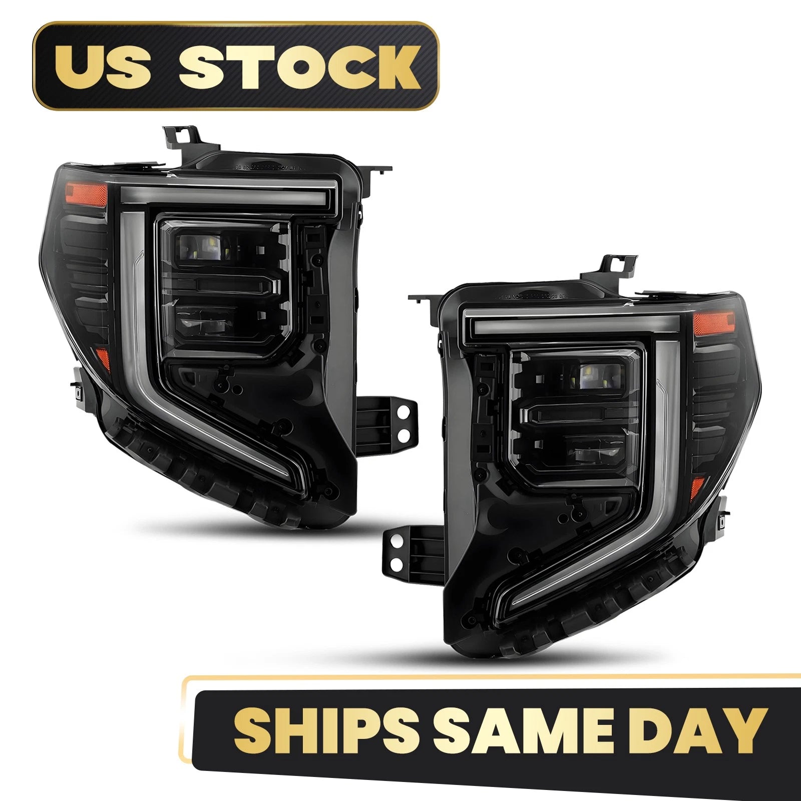 Full LED Headlights Pair for GMC Sierra 1500 (2022–2026)