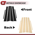 6 Pcs Door Pillar Window Trim for Lexus ES (1997–2001) Black