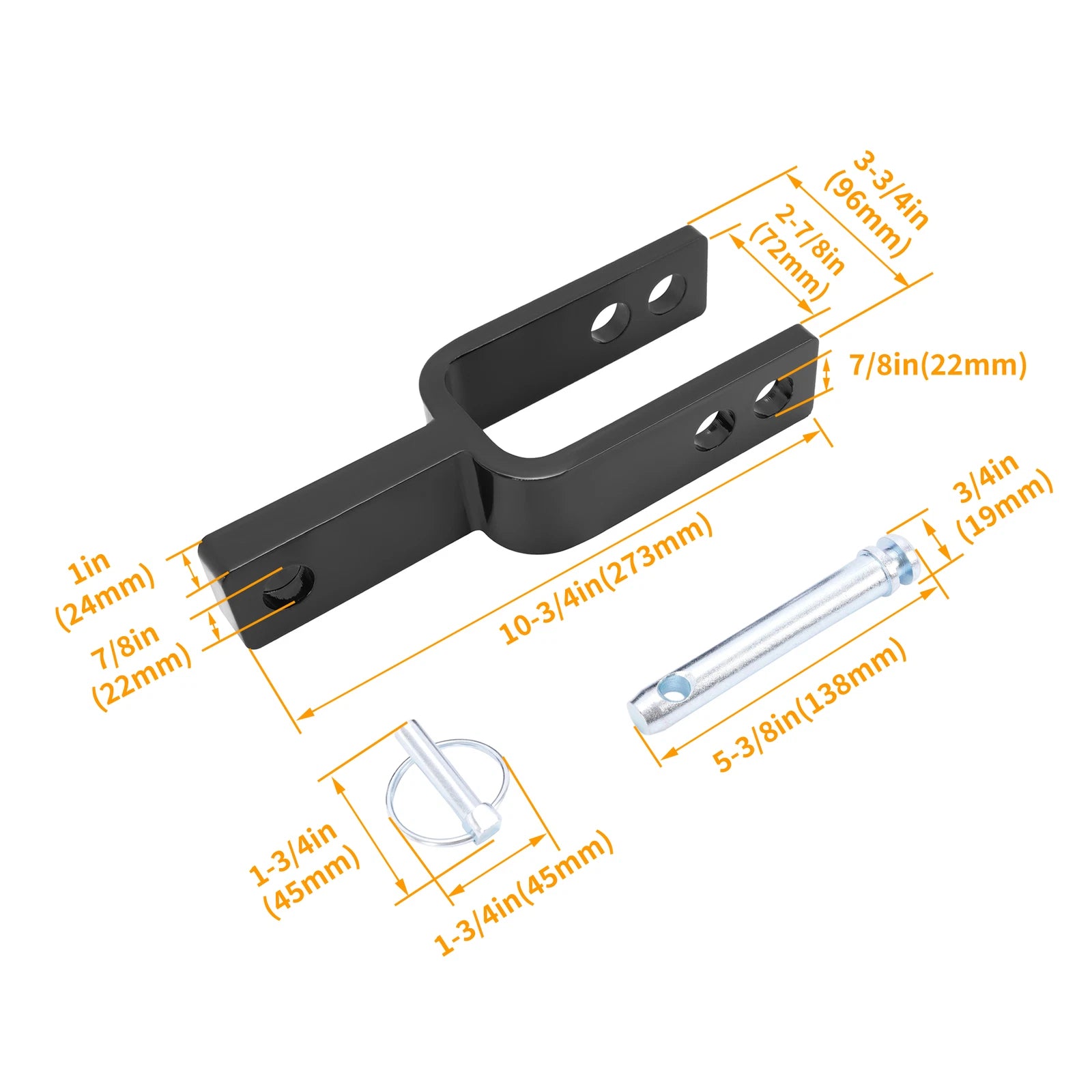 3 Point Quick Hitch Adapter for Category 1 Tractors (Adjustable Top Link)