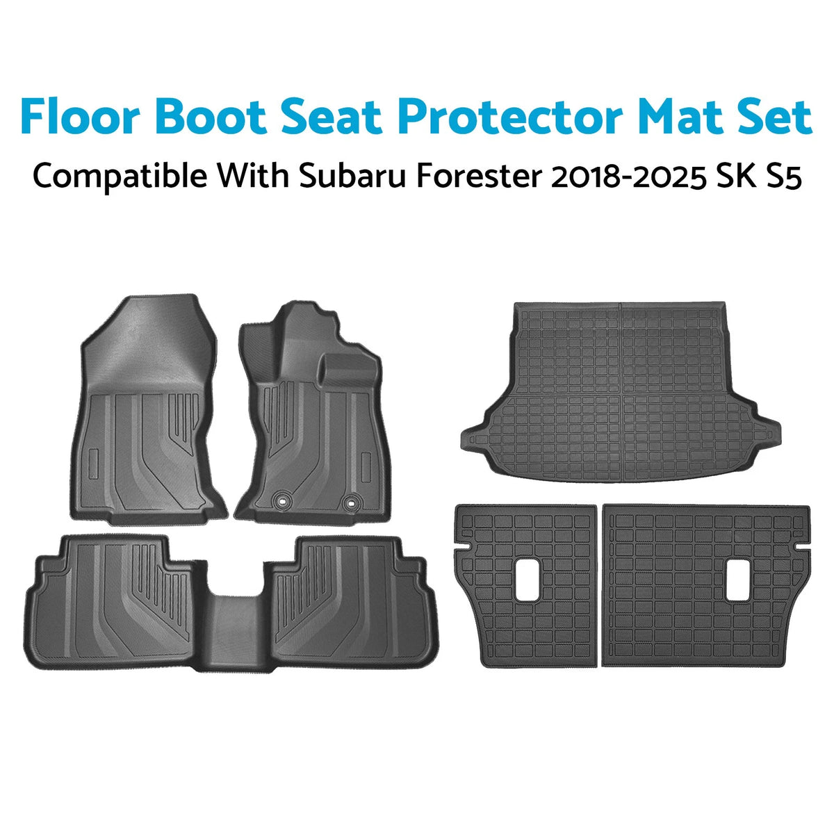 Set of 4 Waterproof Floor Boot Seat Protector Mats for Subaru Forester (2018–2025)