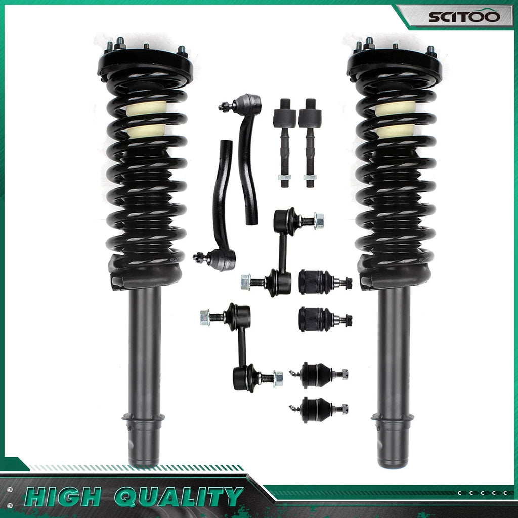 12pc Front Struts Ball Joint Sway Bar Tie Rod Kit for Honda Accord (2003–2007)